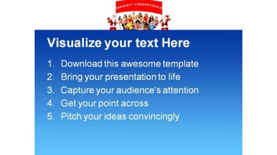Happy People And Merry Christmas Festival PowerPoint Themes And PowerPoint Slides 0711