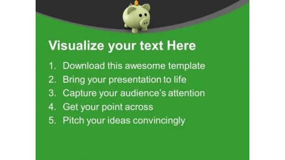 Happy Piggy Bank Savings Concept PowerPoint Templates Ppt Backgrounds For Slides 0113