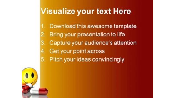 Happy Pills Medical PowerPoint Backgrounds And Templates 0111