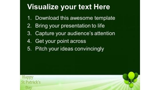 Happy St Patricks Day With Balloons Celebration PowerPoint Templates Ppt Backgrounds For Slides 0313