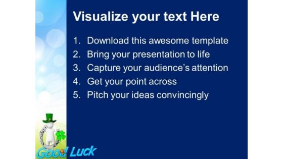 Happy St Patricks Day With Good Luck Holidays PowerPoint Templates Ppt Backgrounds For Slides 0313