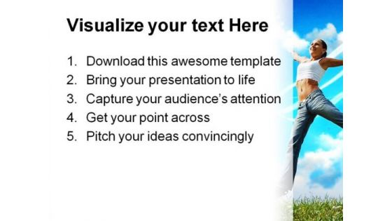 Happy Woman Abstract PowerPoint Template 0610