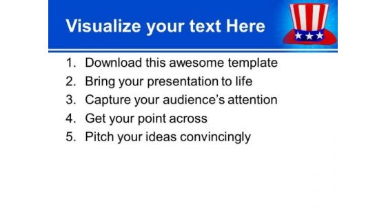 Hat With American Flag Theme Nation PowerPoint Templates And PowerPoint Themes 0812