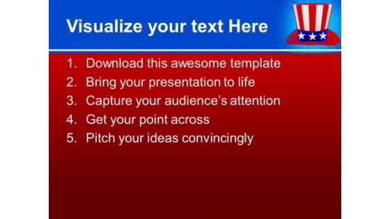 Hat With American Flag Theme Nation PowerPoint Templates And PowerPoint Themes 0812