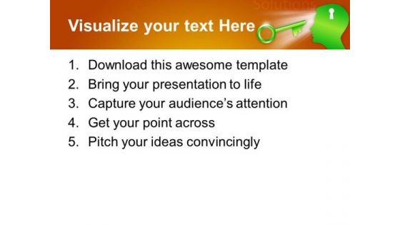 Head With Key Solutions Business PowerPoint Templates And PowerPoint Themes 0712