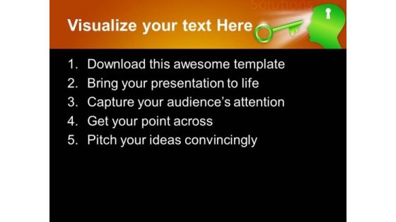 Head With Key Solutions Business PowerPoint Templates And PowerPoint Themes 0712