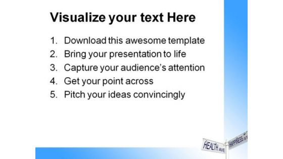Health Ave And Happiness Metaphor PowerPoint Themes And PowerPoint Slides 0711