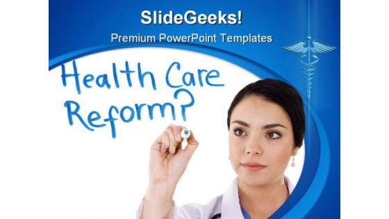 Health Care Reform Science PowerPoint Template 0610