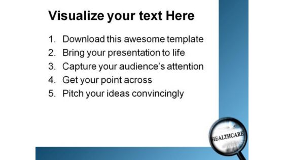 Healthcare With Magnifier Health PowerPoint Templates And PowerPoint Backgrounds 0911