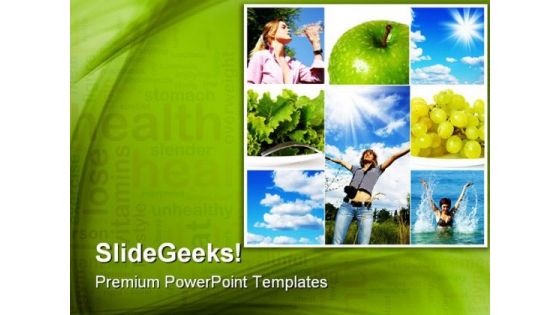 Healthy Lifestyle Concept Health PowerPoint Themes And PowerPoint Slides 0811