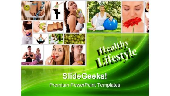 Healthy Lifestyle Fitness Health PowerPoint Templates And PowerPoint Backgrounds 0911