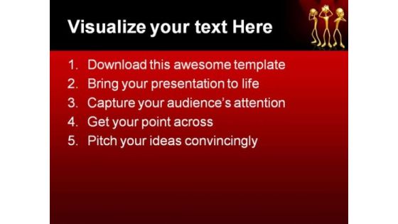 Hear See Speak No People PowerPoint Template 1110