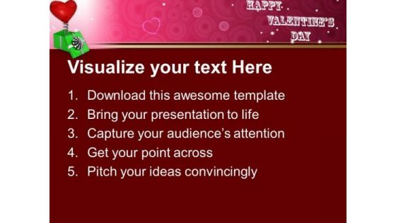 Heart Coming Out Of Box Valentines Gift PowerPoint Templates Ppt Backgrounds For Slides 0213
