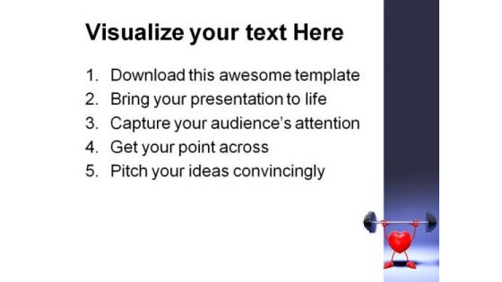 Heart Fittness Medical PowerPoint Template 0610