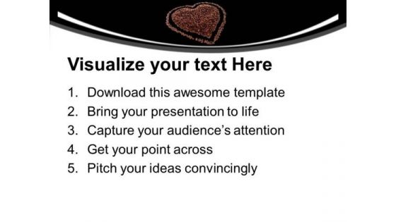 Heart From Coffee Beans Romantic Love PowerPoint Templates Ppt Backgrounds For Slides 0313