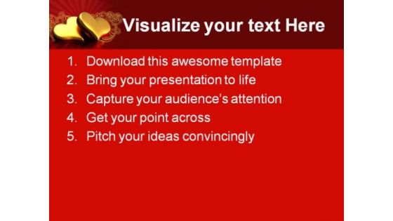 Heart Of Gold Beauty PowerPoint Backgrounds And Templates 0111