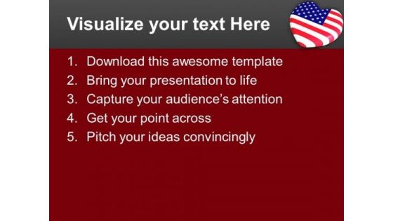 Heart Shaped Us Flag 4th July PowerPoint Templates And PowerPoint Themes 1012