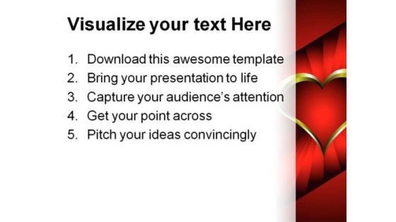 Heart Wedding PowerPoint Template 0610