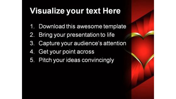 Heart Wedding PowerPoint Template 0610