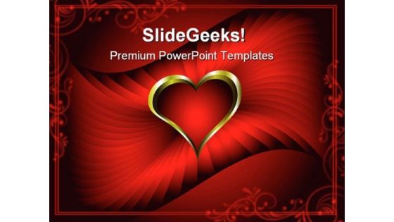 Heart Wedding PowerPoint Template 0610