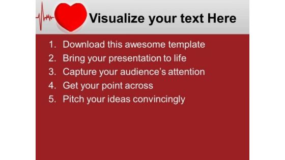 Heart With Heart Beat Cardiogram Health PowerPoint Templates Ppt Backgrounds For Slides 0213