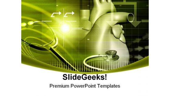 Heart With Stethoscope Medical PowerPoint Themes And PowerPoint Slides 0211