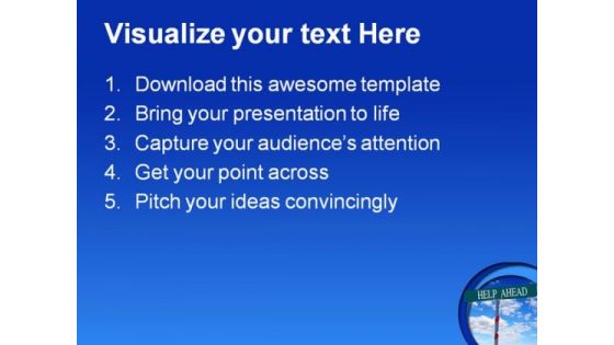Help Ahead Metaphor PowerPoint Themes And PowerPoint Slides 0911