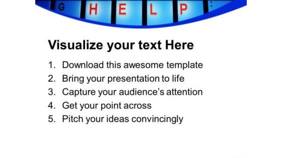 Help On Keyboard Computer PowerPoint Templates Ppt Backgrounds For Slides 1212