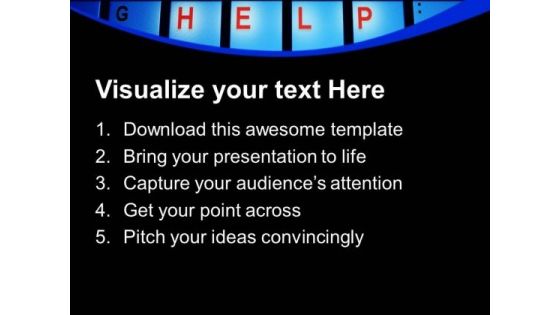 Help On Keyboard Computer PowerPoint Templates Ppt Backgrounds For Slides 1212