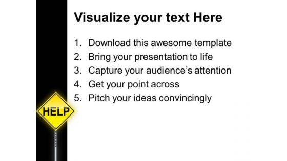 Help Signpost Metaphor PowerPoint Templates And PowerPoint Themes 0412