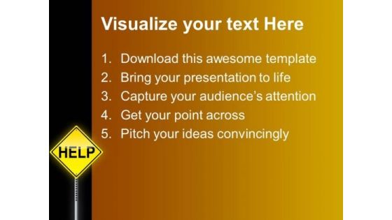 Help Signpost Metaphor PowerPoint Templates And PowerPoint Themes 0412