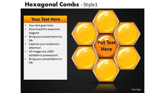 Hexagon Structure PowerPoint Templates Honey Comb Ppt Slides