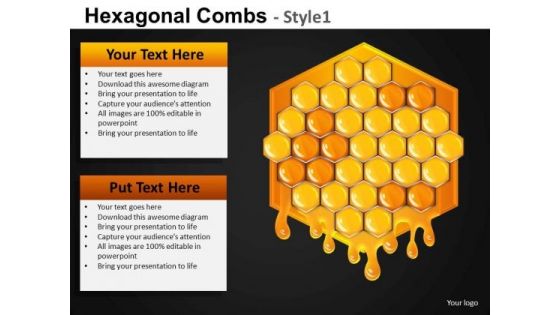 Hexagonal Honey Comb Concept PowerPoint Templates Editable Ppt Slides