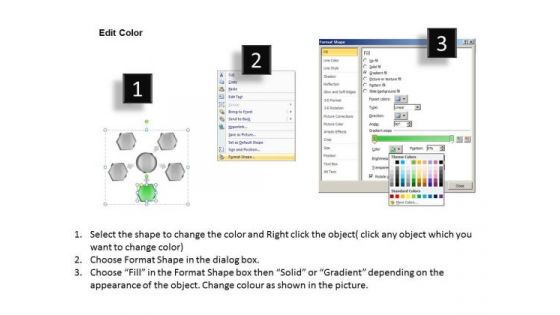 Hexagonal Shapes 5 Stages Circular Process Business Plan PowerPoint Slide
