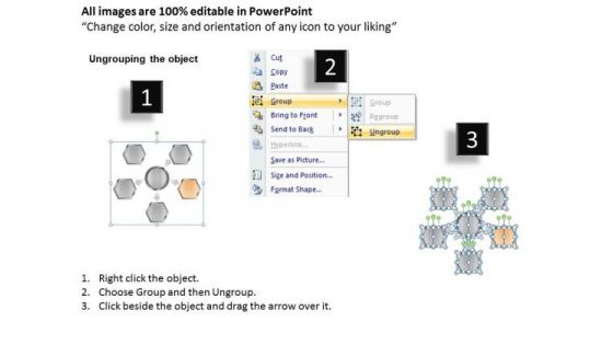Hexagonal Shapes 5 Stages Circular Process How To Business Plan PowerPoint Slides