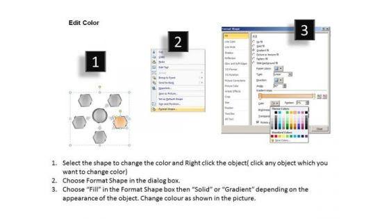 Hexagonal Shapes 5 Stages Circular Process How To Business Plan PowerPoint Slides