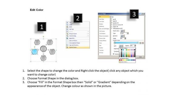 Hexagonal Shapes 5 Stages Circular Process Ppt Sample Of Small Business Plan PowerPoint Slides