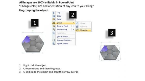 Hexagonal Unidirectional Shape For Process Flow Ppt Security Business Plan PowerPoint Templates