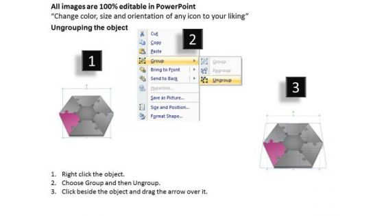 Hexagonal Unidirectional Shape For Process Flow Ppt Simple Business Plans PowerPoint Templates