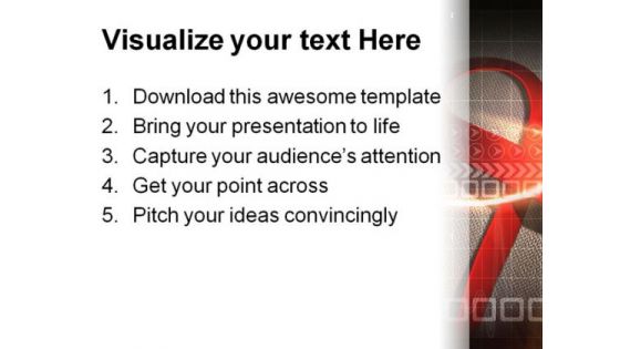 Hiv Ribbon Science PowerPoint Backgrounds And Templates 1210