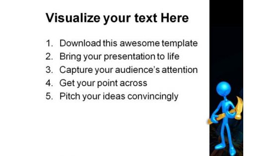 Holding A Hammer Construction PowerPoint Templates And PowerPoint Backgrounds 0211