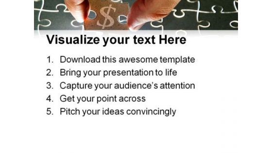 Holding Dollar Puzzle Business PowerPoint Templates And PowerPoint Backgrounds 0711