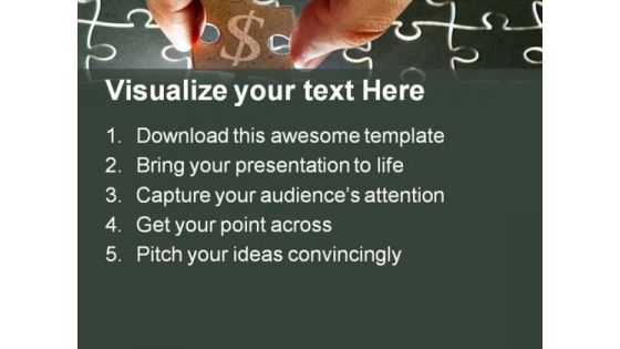 Holding Dollar Puzzle Business PowerPoint Templates And PowerPoint Backgrounds 0711