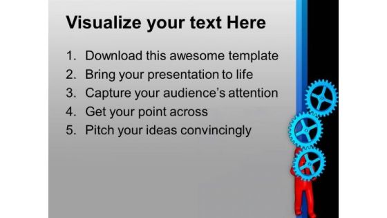 Holding Gears For Business PowerPoint Templates Ppt Backgrounds For Slides 0813