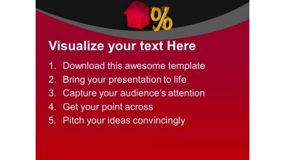 Home With Percent Growth Real Estate PowerPoint Templates Ppt Backgrounds For Slides 0213