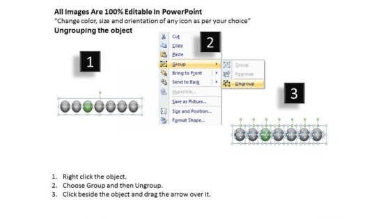 Horizontal Arrow Procedure 7 Stages Flow Chart PowerPoint Slides
