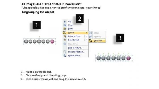 Horizontal Arrow Procedure 7 Stages Flow Chart Program PowerPoint Templates
