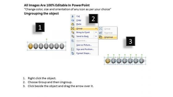 Horizontal Arrow Procedure 7 Stages Schematic Design PowerPoint Templates