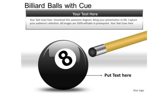 Horizontal Billiard Balls With Cue PowerPoint Slides And Ppt Diagram Templates