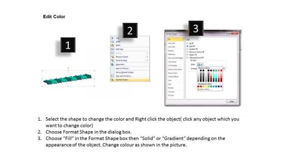 Horizontal Demonstration Of Curved Arrows 9 Stages Flow Diagram PowerPoint Templates